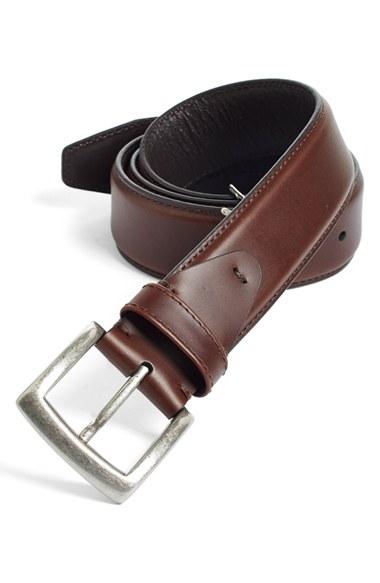 Men's Johnston & Murphy Calfskin Belt - Dark Brown