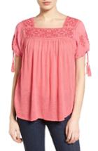 Women's Lucky Brand Embroidered Slub Knit Top