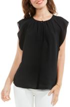 Women's Vince Camuto Flutter Sleeve Keyhole Blouse - Black