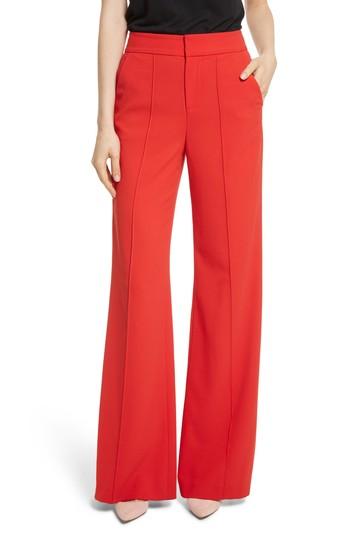 Women's Alice + Olivia Dylan High-waist Wide Leg Pants - Red