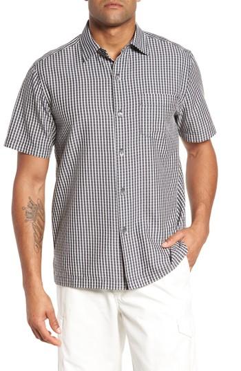 Men's Tommy Bahama Once In A Tile Regular Fit Sport Shirt, Size - Black