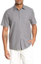 Men's Tommy Bahama Once In A Tile Regular Fit Sport Shirt, Size - Black