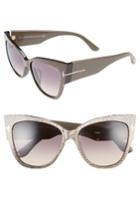 Women's Tom Ford Anoushka 57mm Special Fit Butterfly Sunglasses - Dove Grey/ Grey Gradient Sand