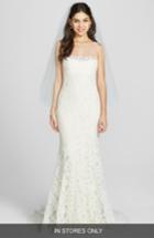 Women's Amsale 'carter' French Alecon Lace Gown