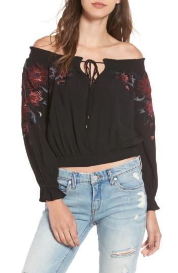 Women's Astr The Label Kelly Off The Shoulder Top - Black
