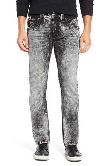 Men's Rock Revival Alternative Straight Leg Jeans - Black