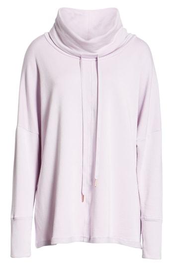 Women's Caslon Off-duty Funnel Neck Sweatshirt, Size - Purple