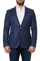 Men's Maceoo Socrate Plaid Sport Coat (s) - Blue