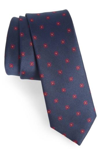 Men's The Tie Bar Floral Span Medallion Silk Tie, Size - Blue