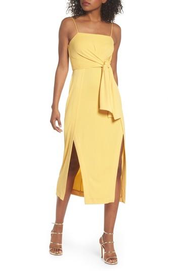 Women's C/meo Collective Recollect Slinky Side Tie Midi Dress - Yellow