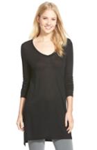 Women's Halogen Long Sleeve Lightweight Tunic, Size - Black