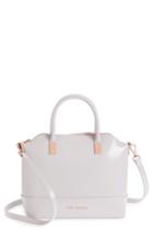 Ted Baker London Camilee Croc Embossed Leather Top Handle Tote - Grey