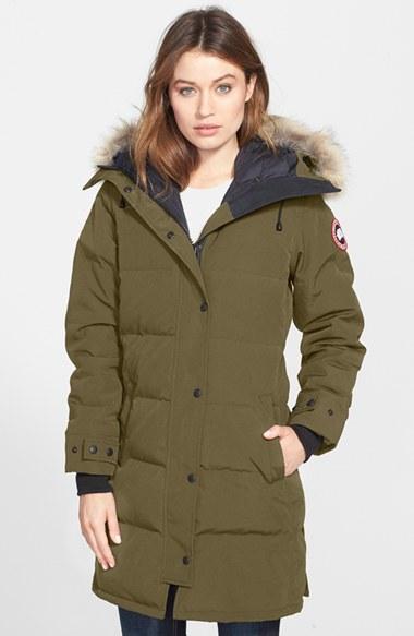 Women's Canada Goose Shelburne Genuine Coyote Fur Trim Down Parka - Purple