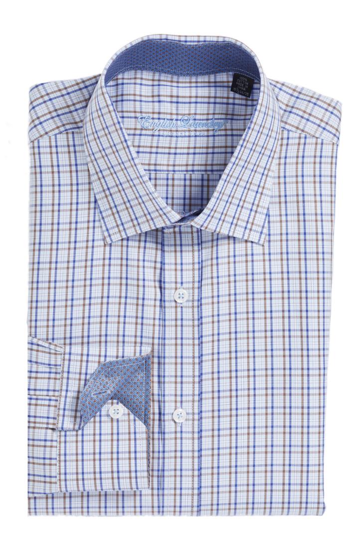Men's English Laundry Trim Fit Plaid Dress Shirt