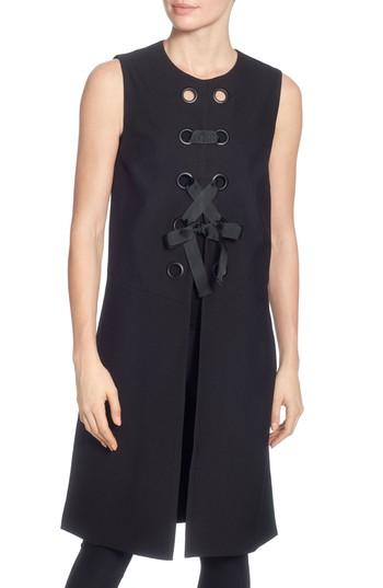 Women's Catherine Catherine Malandrino Ennio Grommet Tie Vest - Black