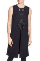 Women's Catherine Catherine Malandrino Ennio Grommet Tie Vest - Black