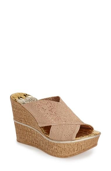 Women's Love And Liberty 'ruth' Wedge Slide Sandal M - Metallic
