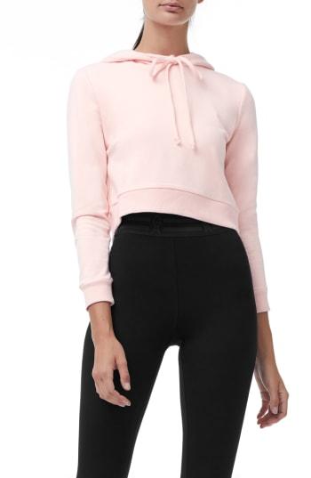 Women's Good American Crop Hoodie - Coral
