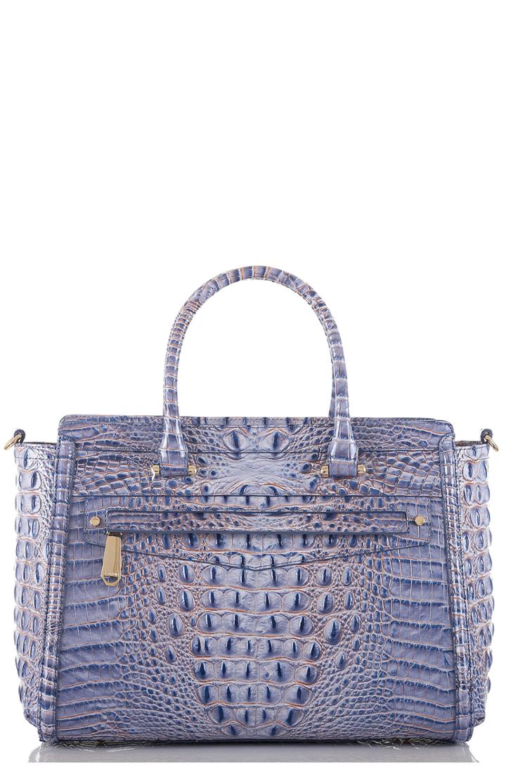 Brahmin Harper Embossed Leather Satchel - Ivory