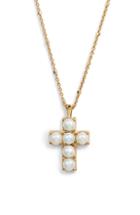 Women's Argento Vivo Cultured Pearl Cross Pendant Necklace