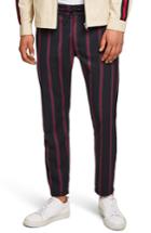 Men's Topman Stripe Woven Jogger Pants 34 - Blue