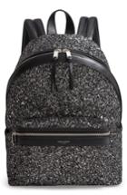 Saint Laurent Mini City Glitter Backpack - Black