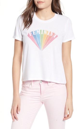 Women's Kid Dangerous Feminist Graphic Tee - White