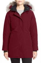 Women's Canada Goose Victoria Down Parka With Genuine Coyote Fur Trim (14-16) - Purple