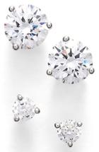 Women's Nordstrom Precious Metal Plated 0.50ct Tw And 2ct Tw Cubic Zirconia Stud Earrings (set Of 2)
