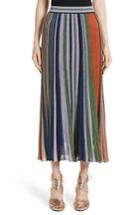 Women's Missoni Metallic Stripe Knit Midi Skirt Us / 40 It - Orange
