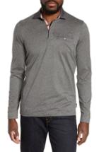 Men's Ted Baker London Dunes Slim Fit Long Sleeve Polo (s) - Grey