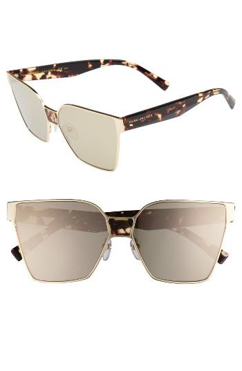 Women's Marc Jacobs 60mm Square Sunglasses - Gold