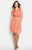 Women's Maternal America Tie Front Maternity Dress - Coral