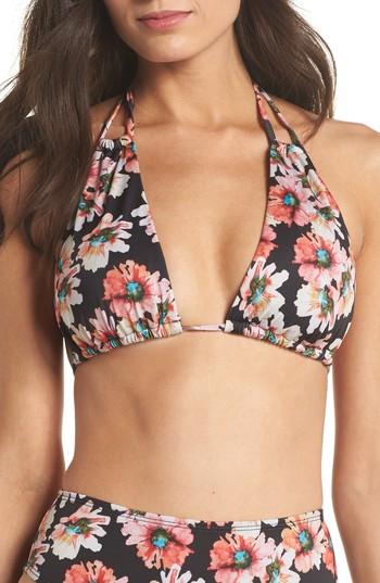 Women's Leith Floral Print Bikini Top - Coral