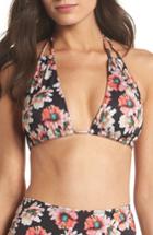 Women's Leith Floral Print Bikini Top - Coral