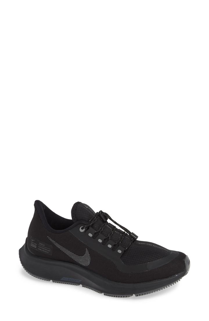 Women's Nike Air Zoom Pegasus 35 Shield Gs Water Repellent Running Shoe .5 M - Black
