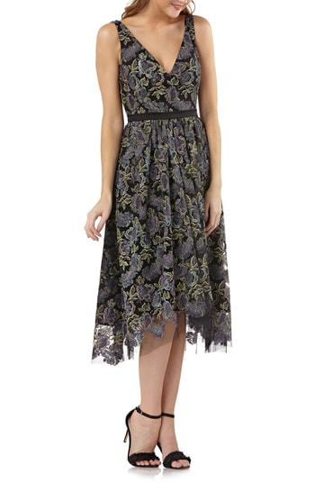 Women's Js Collections Metallic Floral Dress - Black