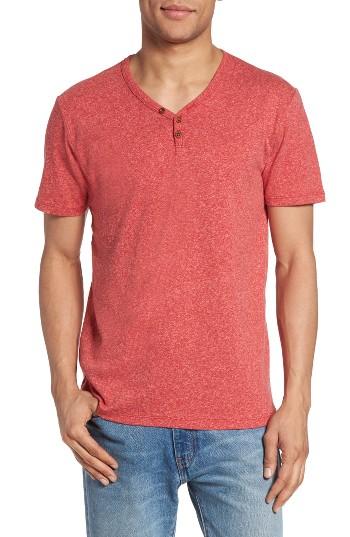 Men's Lucky Brand Y-neck Henley T-shirt - Red