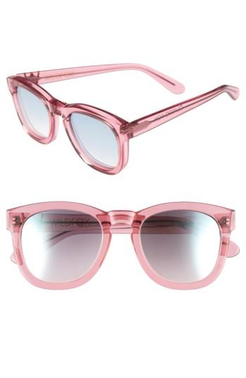 Women's Wildfox 'classic Fox - Deluxe' 52mm Sunglasses - Rosewater/ Silver Mirror