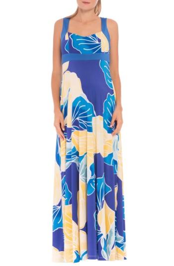 Women's Olian 'sharon' Maternity Maxi Dress - Blue/green