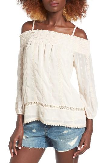 Women's Hinge Smocked Off The Shoulder Top