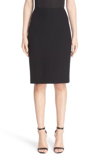 Women's St. John Collection Micro Boucle Pencil Skirt - Black
