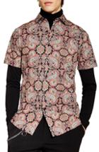 Men's Topman Classic Fit Paisley Print Shirt - Black