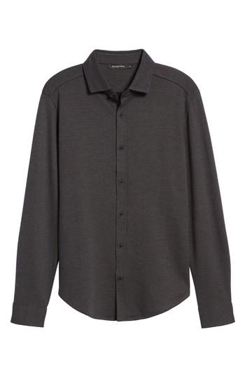 Men's Bugatchi Slim Fit Heathered Knit Sport Shirt - Grey