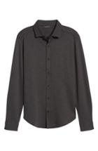 Men's Bugatchi Slim Fit Heathered Knit Sport Shirt - Grey