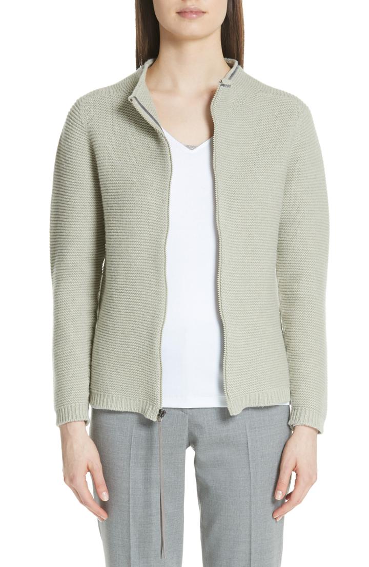 Women's Fabiana Filippi Beaded Wool Blend Cardigan Us / 42 It - Blue