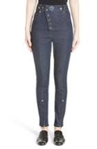 Women's Alexander Wang Snap High Waist Skinny Jeans - Blue