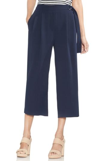 Women's Vince Camuto Belted Wide Leg Crop Pants - Blue