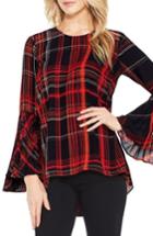 Women's Vince Camuto Estate Plaid Bell Sleeve Blouse