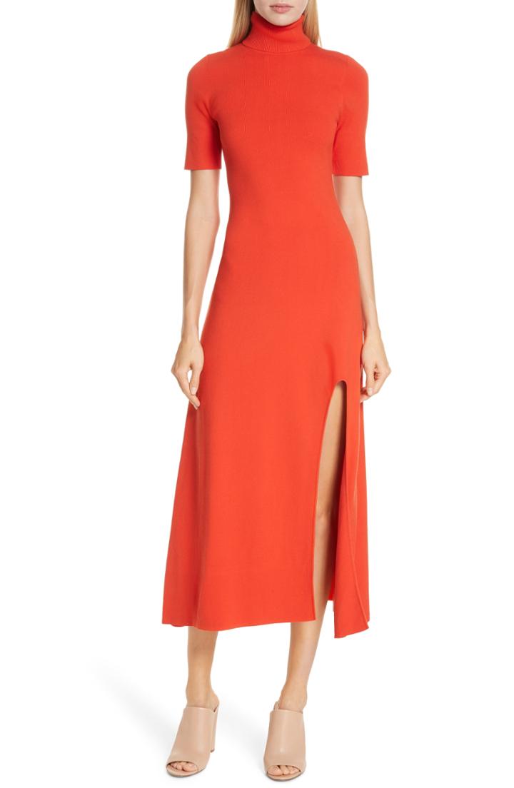 Women's A.l.c. Caplan Slit Midi Dress - Orange